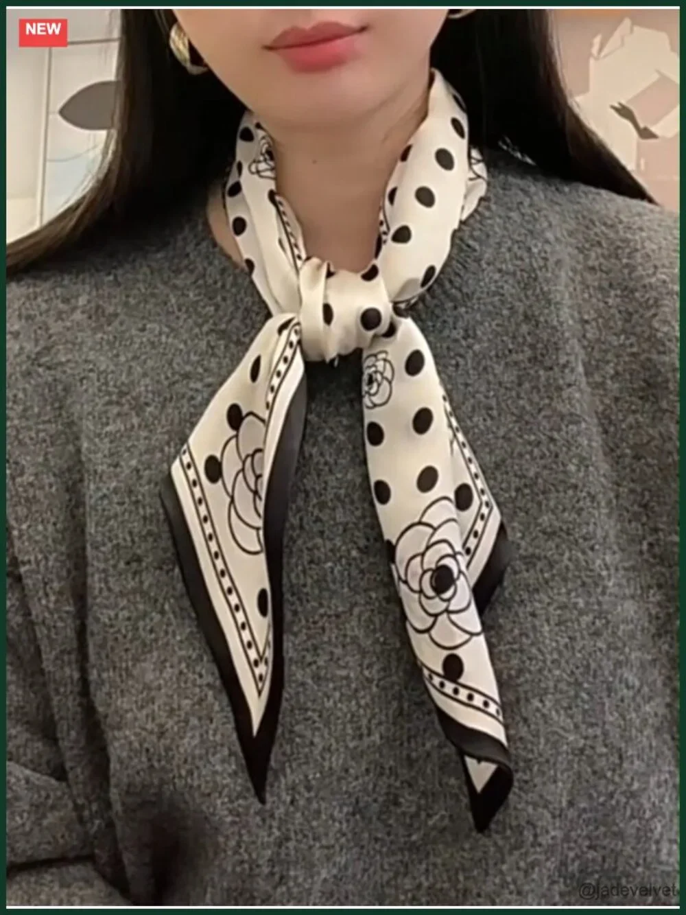 100% Mulberry Silk Scarf Hair Wrap Handbag Accessory Necktie